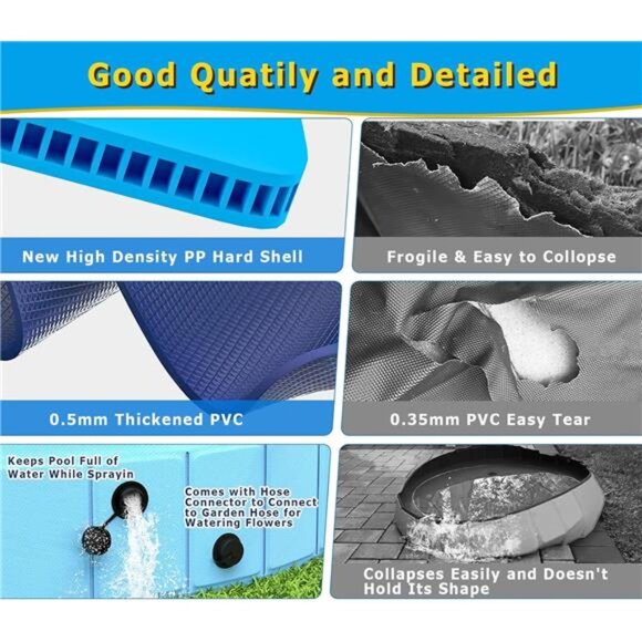 78.7 in Extra Large Dog Swimming Pool Bathing Tub for Pets Dogs Cats and Kids - Picture 2 of 7